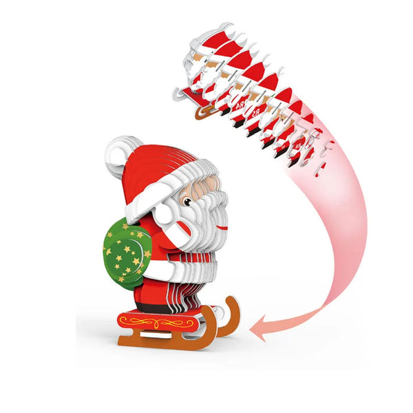 Weihnachtsmann | Pädagogisches Cartoon-Papierpuzzle für Kinder