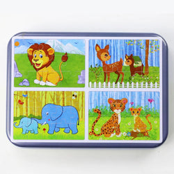Wildtiere | Holz-Cartoon-Puzzles für Kinder