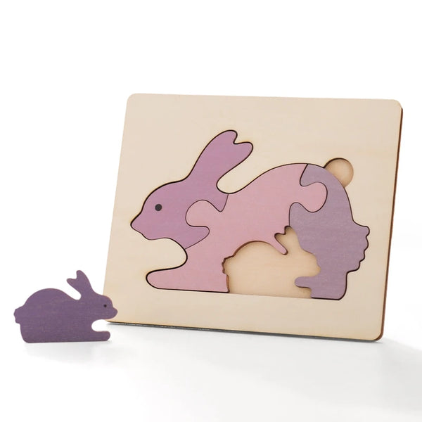 BunnyBlocks | Buntes Holzpuzzle für Kinder
