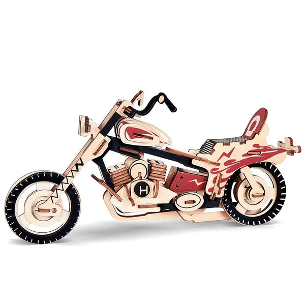 Motorrad | Pädagogisches Holzpuzzle-Spiel für Kinder