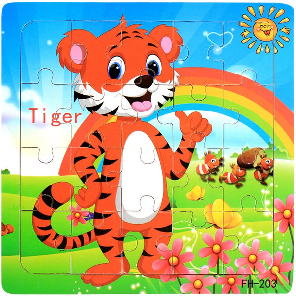 Tiger | Lehrreiches Cartoon-Puzzle-Spielzeug für Babys mit Tieren für Kinder