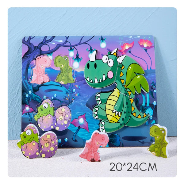 DinoDynasty | 2 Bündel 3D-Dinosaurier Zuordnungspuzzle