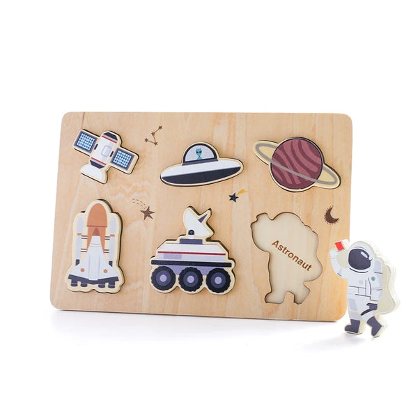 GalacticPlaytime | Buntes Holzpuzzle für Kinder