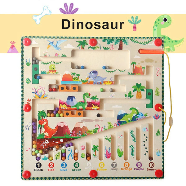 Dinosaurier | Magnetisches Farbmuster Holzpuzzle Spielzeug für Kinder
