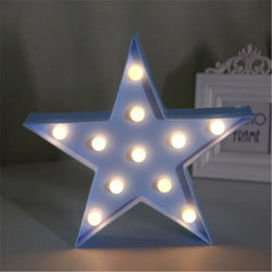 Pentagramm blau | Nachtlicht mit Batteriebetrieb, Wandlampe, Spielzeug für Kinder