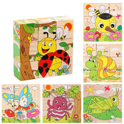 Insektentante | Holzbausteine-Puzzle für Kinder