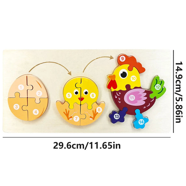 FlutteringFriends | 3 Bündel  Lernen mit 3D-Holzpuzzle