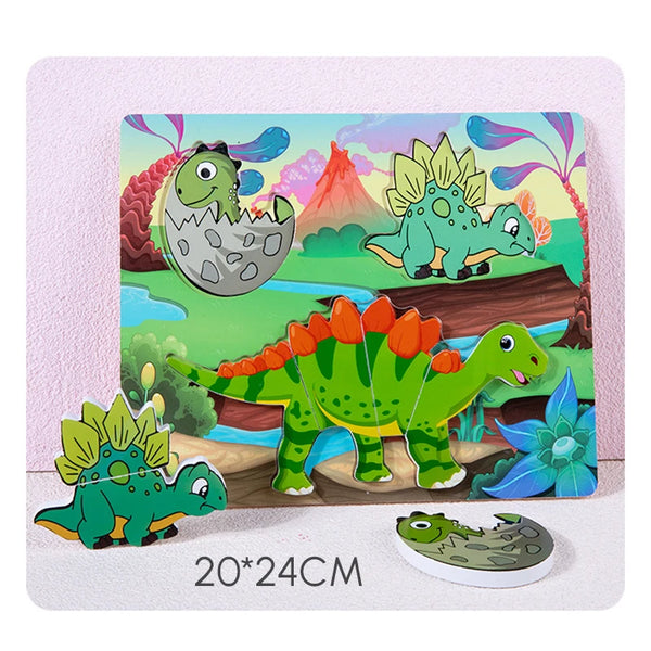 DinoDiscovery | 2 Bündel 3D-Dinosaurier Zuordnungspuzzle