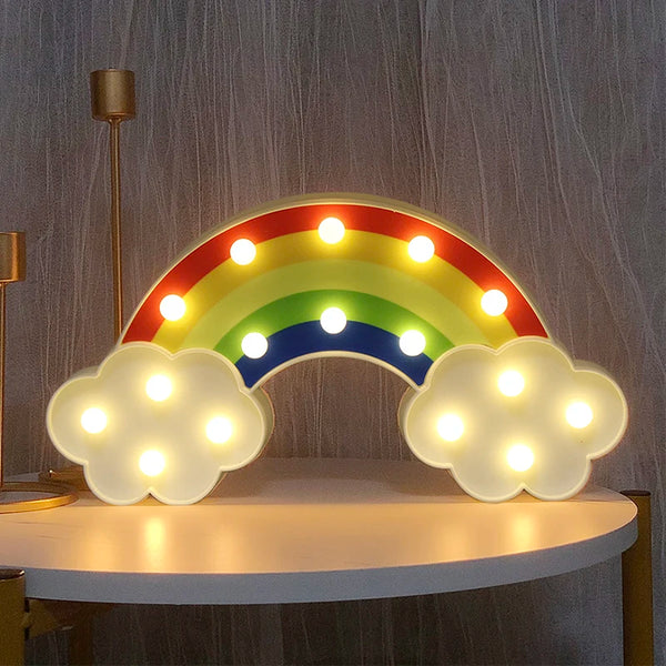Regenbogen | Nachtlicht mit Batteriebetrieb, Wandlampe, Spielzeug für Kinder