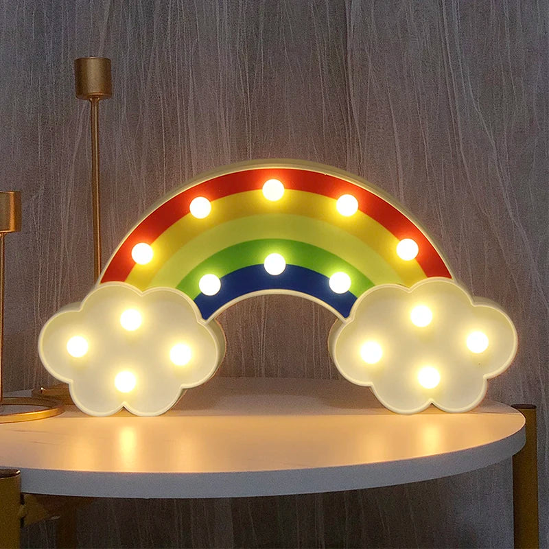 Regenbogen | Nachtlicht mit Batteriebetrieb, Wandlampe, Spielzeug für Kinder