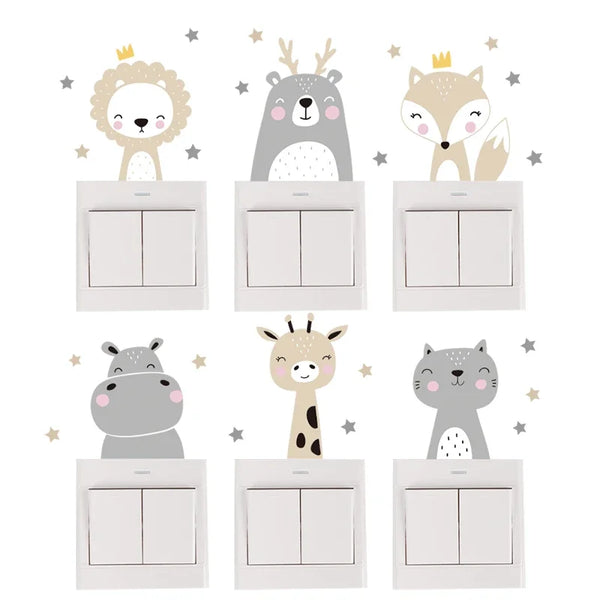 DreamyDenizens | 3 Bündel Lächelnde Tieraufkleber für deinen Raum