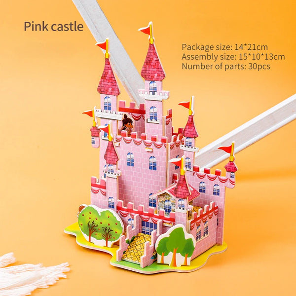 Pädagogisches Schlossbau-Puzzle für Kinder | Set von 2