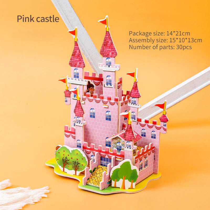 Pädagogisches Schlossbau-Puzzle für Kinder | Set von 2