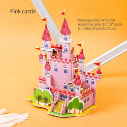 Pinkes Schloss | Pädagogisches Schlossbau-Puzzle für Kinder