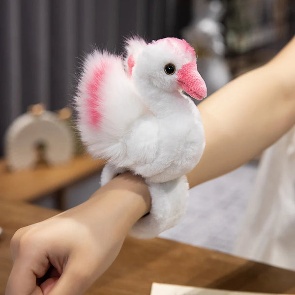 Weißer Flamingo | Stofftier Armbandspielzeug für Kinder