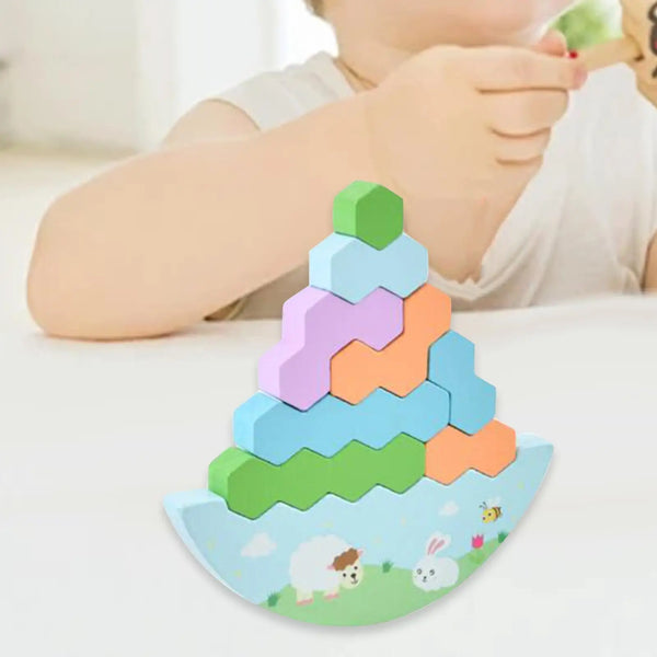 Hölzerne Stapelblöcke Balancespiel | für Kinder