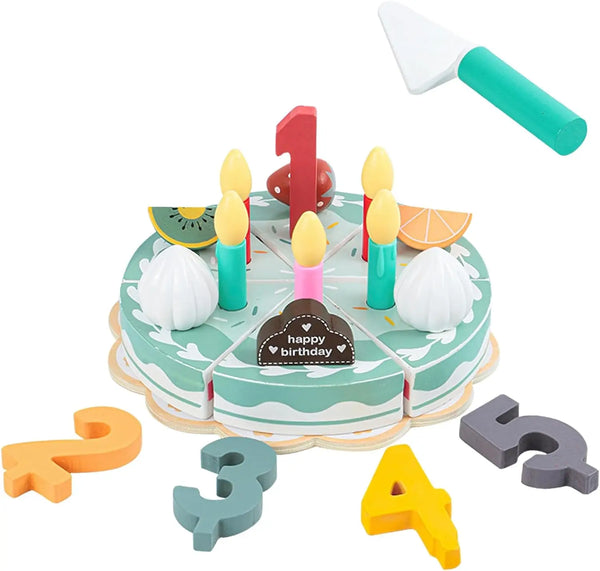 Geburtstagskuchen-Set | Holz-Küchenspielzeug für Kinder