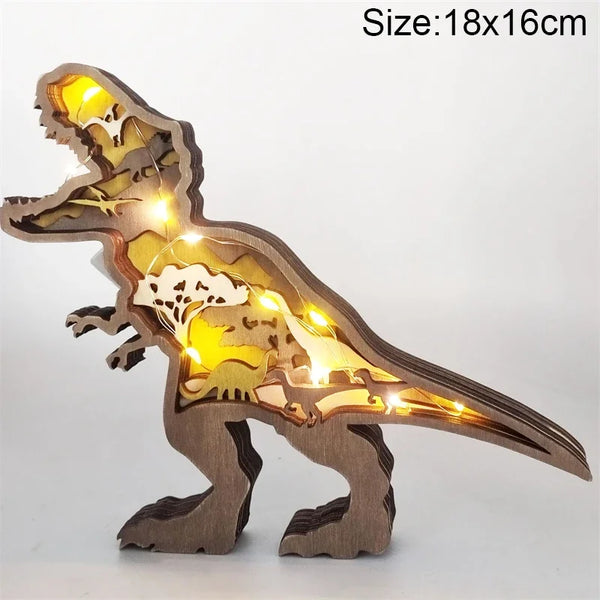 Tyrannosaurus Dinosaurier | Batteriebetriebenes Tier Holzlampenspielzeug für Kinder