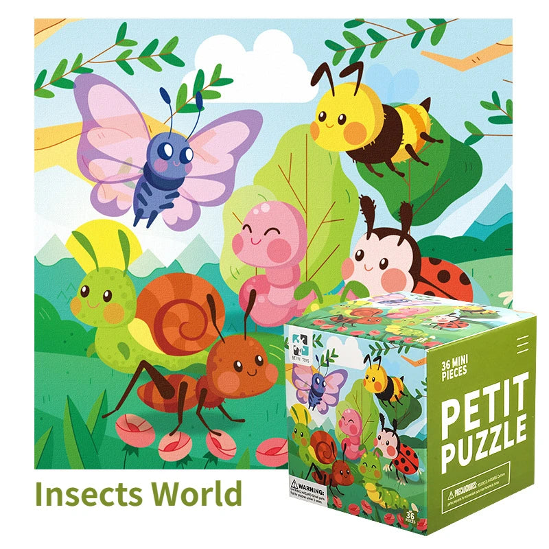 Insekten | Pädagogisches Mini-Cartoon-Puzzle-Spielzeug für Kinder