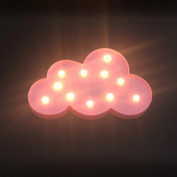 Wolken rosa | Nachtlicht mit Batteriebetrieb, Wandlampe, Spielzeug für Kinder
