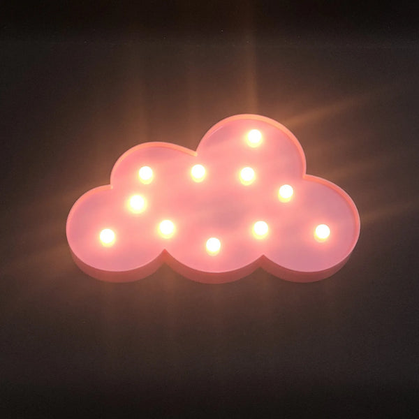 Wolken rosa | Nachtlicht mit Batteriebetrieb, Wandlampe, Spielzeug für Kinder