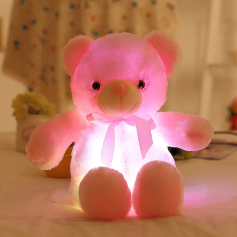 Rosa Teddybär | Kuscheltier für Kinder mit Licht