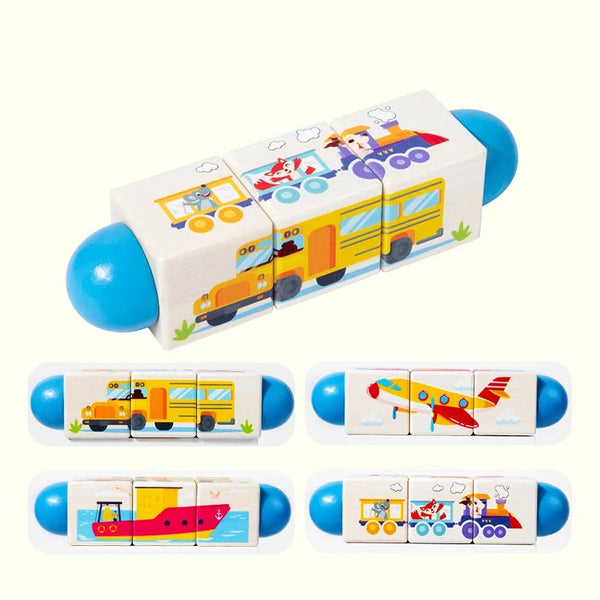 Holz-Drehpuzzle-Spielzeug für Kinder | Set aus 2