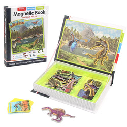Dinosaurier | Pädagogisches Magnetpuzzle-Buch für Kinder