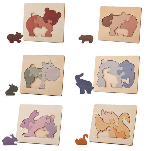 BunnyBrain | Hölzerne Tiere Puzzle