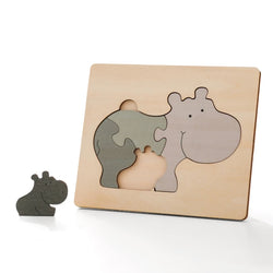 HippoParadise | Buntes Holzpuzzle für Kinder