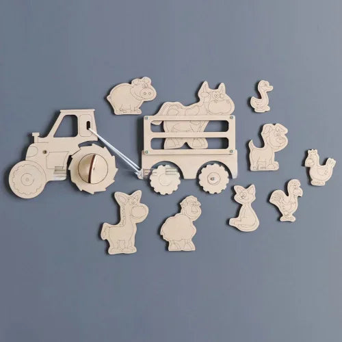 DreamBigFun | 3 Bündel Montessori-Wagen-Spaß aus Holz