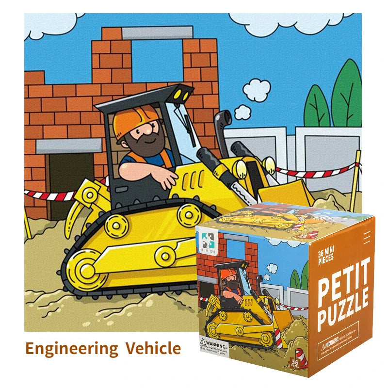 Baufahrzeug | Pädagogisches Mini-Cartoon-Puzzle-Spielzeug für Kinder