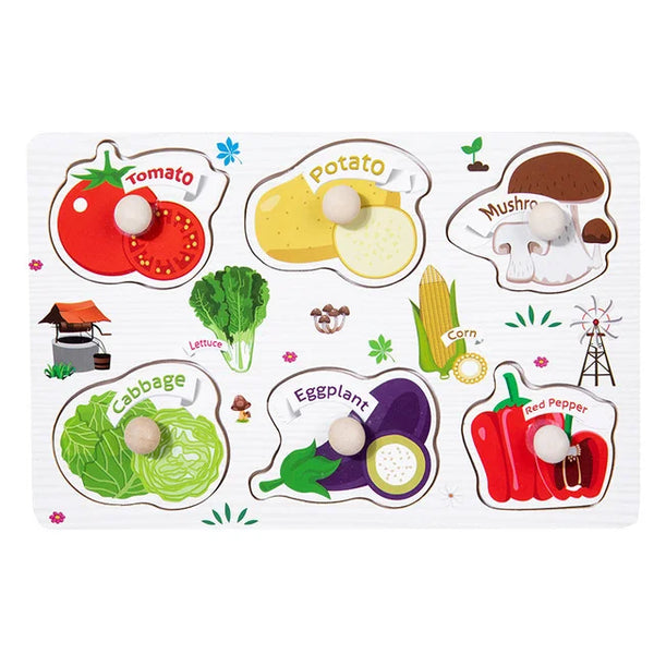 Montessori Holzpuzzle | Gemüse