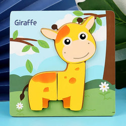 Giraffe | Lehrreiches Holzpuzzle-Spielzeug für Kinder