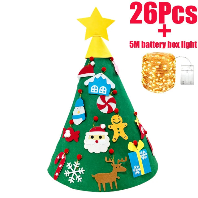 Familienspaß Filzbaum | Weihnachtslichter Ornament für Kinder