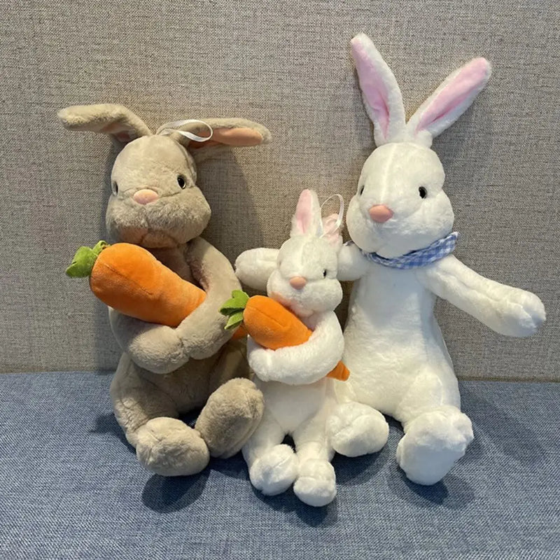 Weißer Hase | Kaninchen, das Karotte umarmt, Plüschtier für Kinder