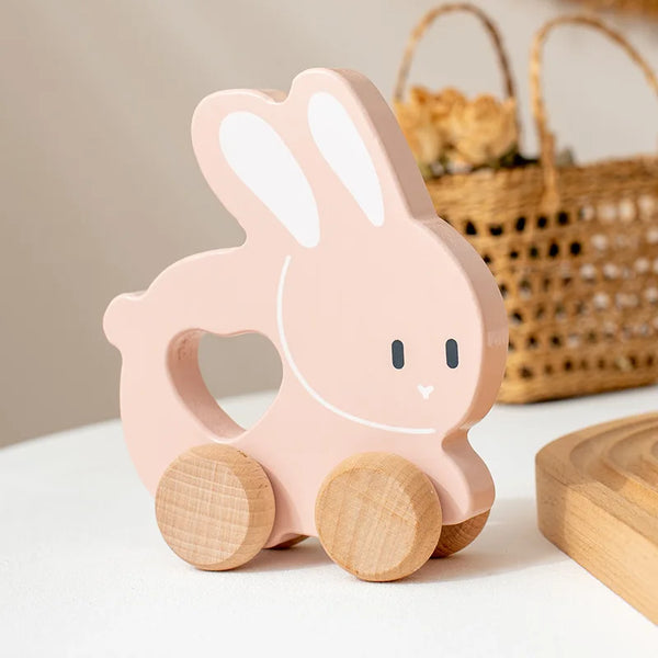 Hasen Trolley Holzauto-Spielzeug für Kinder | Set von 2