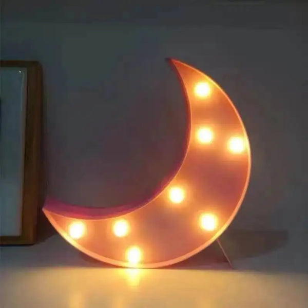 Mond rosa | Nachtlicht mit Batteriebetrieb, Wandlampe, Spielzeug für Kinder