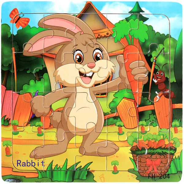 Hase | Lehrreiches Cartoon-Puzzle-Spielzeug für Babys mit Tieren für Kinder