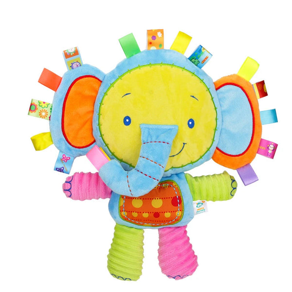 Bunter Elefant | Lernspielzeug Weiches Sensorisches Rasselspielzeug für Kinder