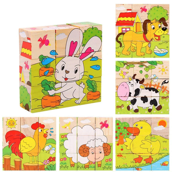 Naturforscher Holzbausteine-Puzzle für Kinder | 3er-Bundle