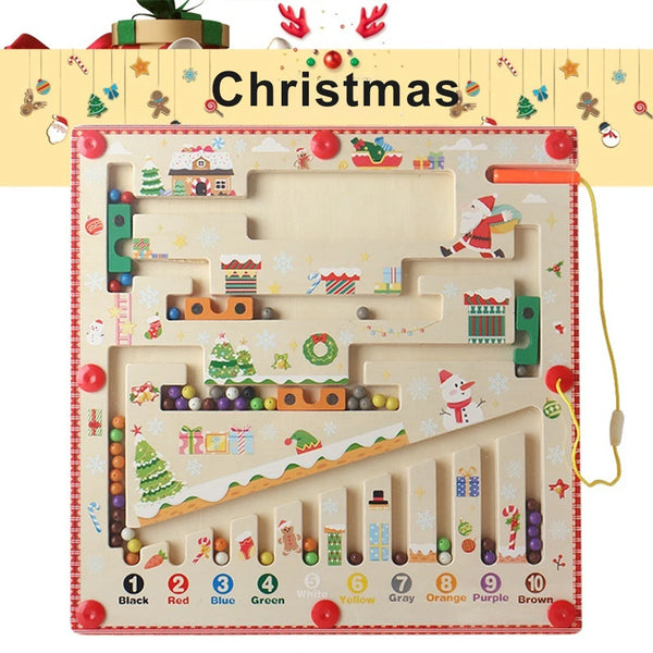 Magnetisches Farbabgleich-Holzpuzzle-Spielzeug für Kinder | Set aus 2