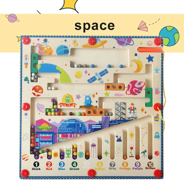 Magnetisches Farbabgleich-Holzpuzzle-Spielzeug für Kinder | Set aus 2