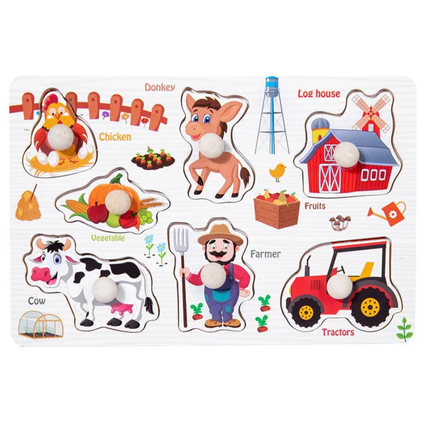Montessori Holzpuzzle | Bauernhof