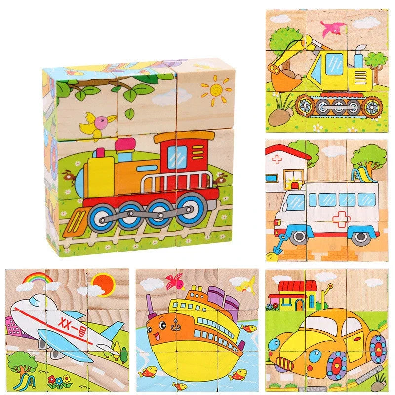 Abenteuerblöcke Holzbausteine-Puzzle für Kinder | 3er-Bundle