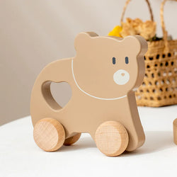 Hasen Trolley Holzauto-Spielzeug für Kinder | Set von 2