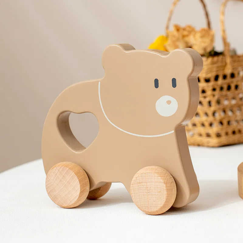 Hasen Trolley Holzauto-Spielzeug für Kinder | Set von 2