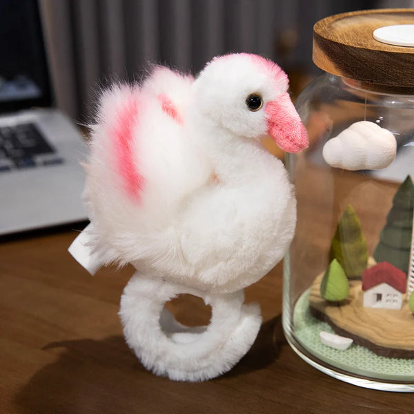 Weißer Flamingo | Stofftier Armbandspielzeug für Kinder