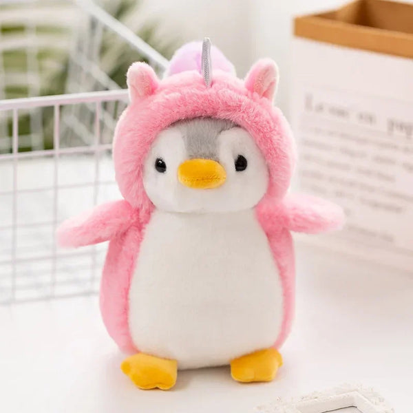 Pinguin-Plüschspielzeug-Set | Weicher Stoff in Weiß, Lila und Rosa