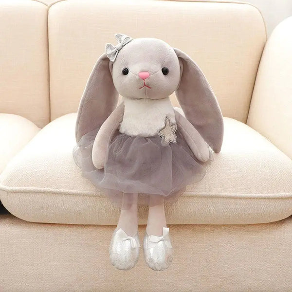 Grauer Hase Puppe | Plüsch-Bettanhänger Rasselspielzeug für Babys